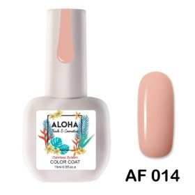 ALOHA 15ml – Color Coat AF 014 / Χρώμα: Μπεζ Ροδακινί (Peachy Beige)