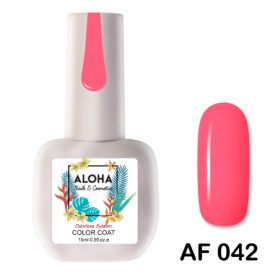 ALOHA 15ml – Color Coat AF 042 / Χρώμα: Έντονο Κοραλί Τριανταφυλλί (Intense Coral Rose)