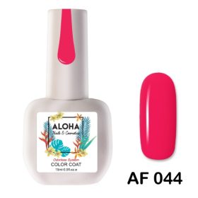 ALOHA 15ml – Color Coat AF 044 / Χρώμα: Νέον Κοραλί Τριανταφυλλί (Neon Coral Rose)