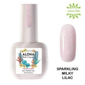 Aloha 15ml – Nail Repair Gel / Θεραπεία Ημιμόνιμου με πρωτεΐνες & χρώμα – Sparkling Milky Lilac