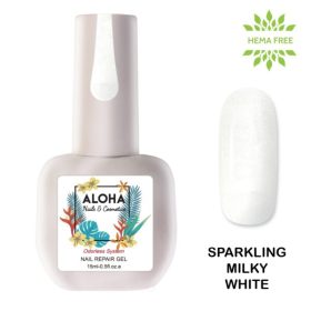 Aloha 15ml – Nail Repair Gel / Θεραπεία Ημιμόνιμου με πρωτεΐνες & χρώμα – Sparkling Milky White